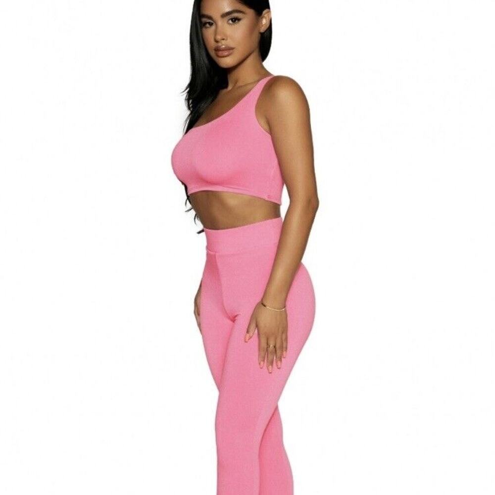 Naked Wardrobe 2 Piece Set Pink Top Bottom 3X Skinny Pant Bodycon